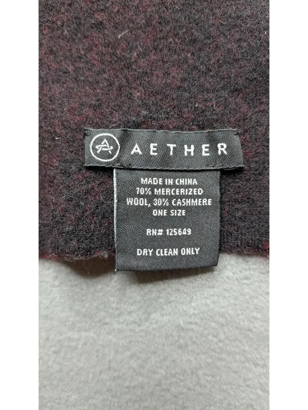 AETHER Scarf Mens One Size Red Wool Cashmere Knit Two Tone Neck Warmer Winter